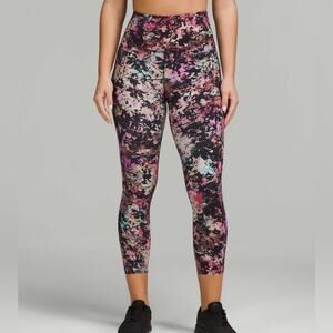 NWT Lululemon Base Pace High Rise Crop 23” Stencil Blossom Nulux Leggings 18